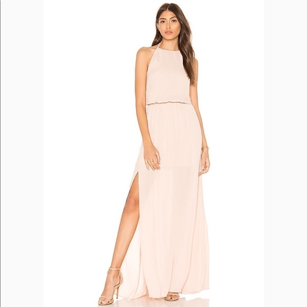 SMYM Heather chiffon halter dress Dusty Pink